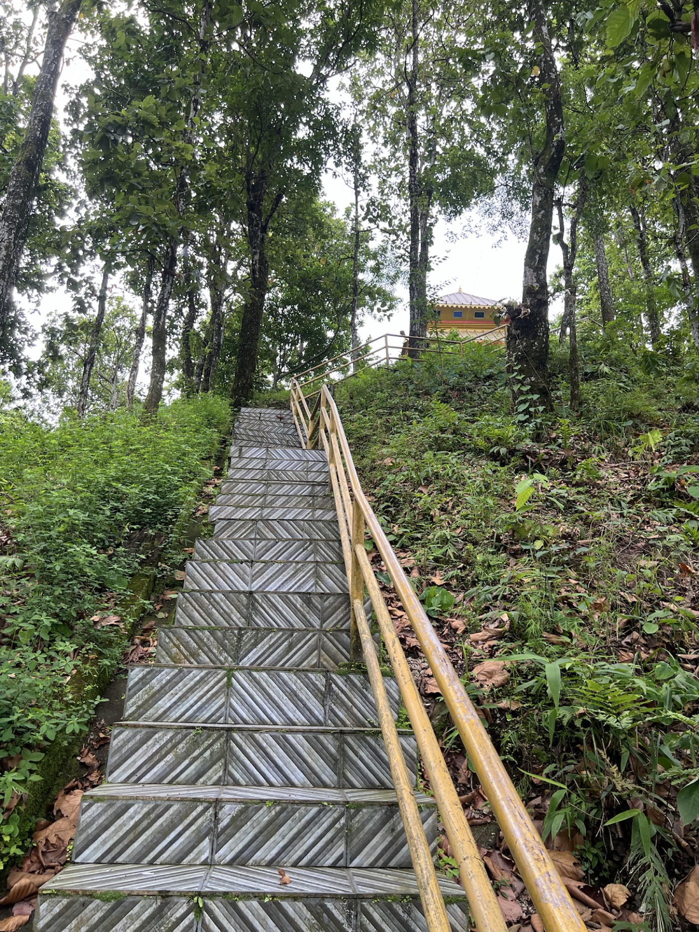 कृष्णथुम्की मन्दिरतर्फ जाने रेलिङसहितको सिँढी